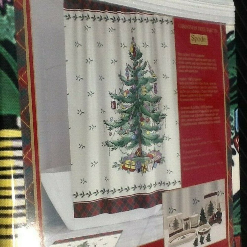 brand new Spode Whimsical Christmas Tree 72 inch x 72 inch Shower Curtain - Picture 3 of 9